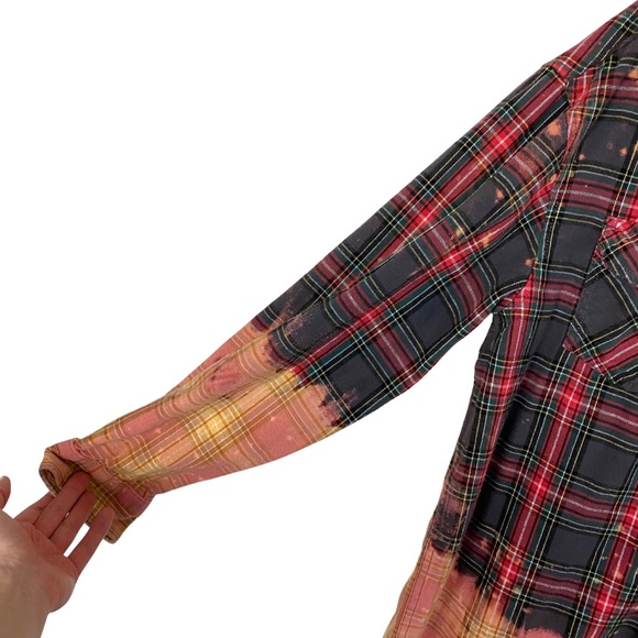 EUC Slipknot Band Flannel Shirt Mens Unisex Large Reworked Shacket Bleached - Picture 4 of 14